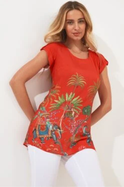 Joe Browns Boho Elephant Print Turnback Sleeve Tunic