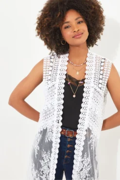 Joe Browns Asymmetrischer, ärmelloser Spitzen-Kimono -Angebote Stil Welt Store B02142s4 scaled