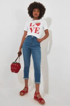 Joe Browns Love Slogan Strawberry Graphic Crew Neck Graphic T-Shirt -Angebote Stil Welt Store B05998s4