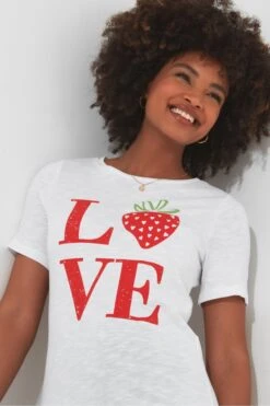 Joe Browns Love Slogan Strawberry Graphic Crew Neck Graphic T-Shirt -Angebote Stil Welt Store B05998s5