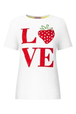 Joe Browns Love Slogan Strawberry Graphic Crew Neck Graphic T-Shirt -Angebote Stil Welt Store B05998s6