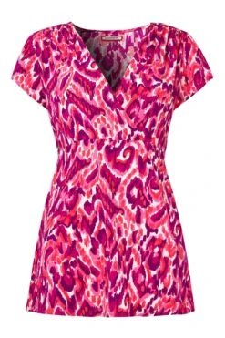 Joe Browns Animal Print Mock Wrap Cap Sleeve Top -Angebote Stil Welt Store B06943s5