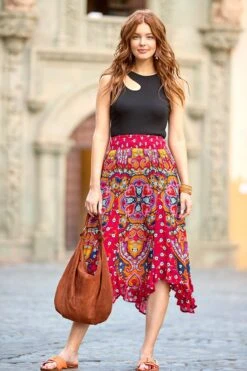 Joe Browns Fließender Rock Im Boho-Design Mit Geraffter Taille Und Zipfelsaum