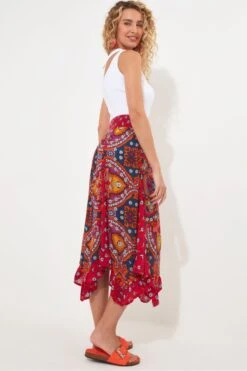 Joe Browns Fließender Rock Im Boho-Design Mit Geraffter Taille Und Zipfelsaum -Angebote Stil Welt Store B20516s3