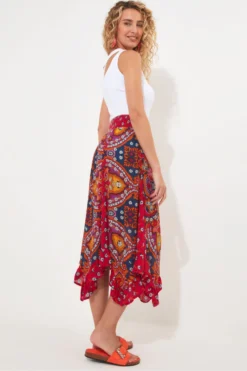 Joe Browns Fließender Rock Im Boho-Design Mit Geraffter Taille Und Zipfelsaum -Angebote Stil Welt Store B20516s3 scaled