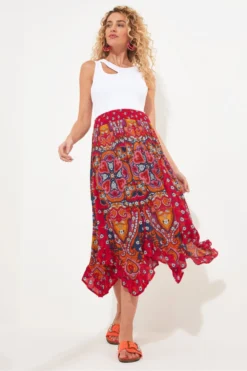 Joe Browns Fließender Rock Im Boho-Design Mit Geraffter Taille Und Zipfelsaum -Angebote Stil Welt Store B20516s4 scaled