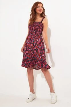 Joe Browns Floral Shirred Waist Knee Length Jersey Dress