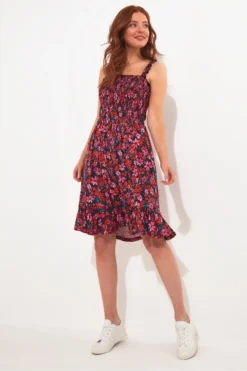Joe Browns Floral Shirred Waist Knee Length Jersey Dress