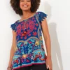 Joe Browns Häkelspitzen Top Mit Boho-bedruckt