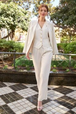 Joe Browns Oversized Pinstripe Co-Ord Linen Blend Blazer