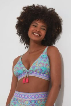 Joe Browns Bikini-Top Mit Hellem Kacheldruck