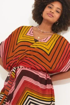 Joe Browns Multiway Kimono-Kleid Mit Zickzack-Muster Und Gürtel -Angebote Stil Welt Store B53727s5