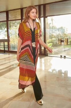 Joe Browns Multiway Kimono-Kleid Mit Zickzack-Muster Und Gürtel -Angebote Stil Welt Store B53727s6