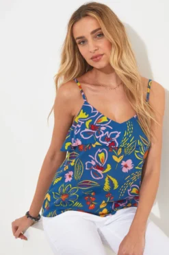 Joe Browns Bright Tropical Print Layered Loose Fit Cami Top