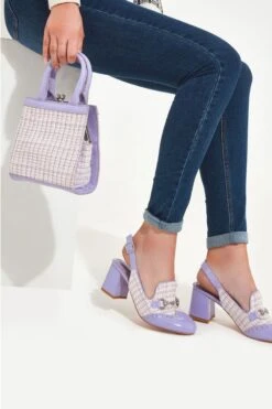 Joe Browns Spring Tasche Aus Tweed Und Lackleder Mit Henkel Oben