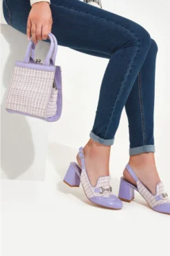 Joe Browns Spring Tasche Aus Tweed Und Lackleder Mit Henkel Oben