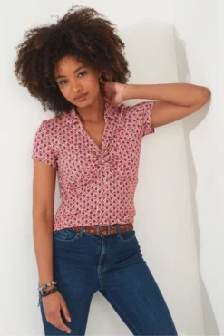 Joe Browns Top Mit Geometrischem Muster Und Knotendetail