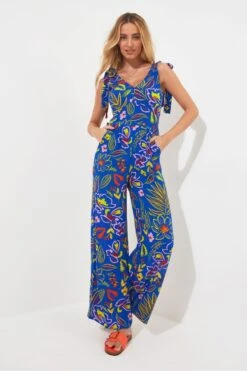 Joe Browns Bright Tropical Print Wide Leg Crinkle Jumpsuit