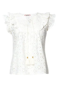Joe Browns Broderie And Ruffle Trim Short Sleeve Top -Angebote Stil Welt Store B76726s3 scaled