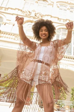 Joe Browns Wickel-Kimono Mit Pailletten Und Quasten