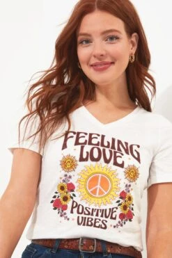 Joe Browns Positive Vibes Affirmation Slogan Crew Neck Graphic T-Shirt -Angebote Stil Welt Store B94409s4