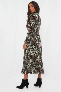 Joe Browns Langärmeliges Kleid Mit Floralem Waldmuster Und V-Ausschnitt -Angebote Stil Welt Store K16485s3