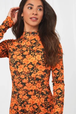 Joe Browns Funky Langärmeliges Kleid Mit Herbstlichem Blumenmuster -Angebote Stil Welt Store K16515s4 scaled