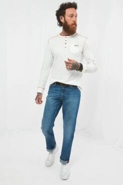 Joe Browns Classic Langärmeliges Henley-Top -Angebote Stil Welt Store K18487s3