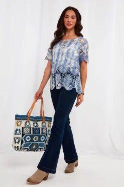 Joe Browns Häkeloberteil Mit Paisleymuster -Angebote Stil Welt Store K62496s3 scaled