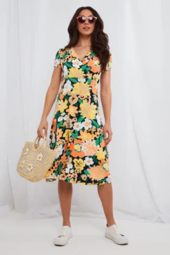Joe Browns Jersey-Kleid Mit Abstraktem Blumenmuster -Angebote Stil Welt Store K62503s3 scaled