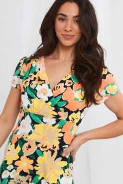 Joe Browns Jersey-Kleid Mit Abstraktem Blumenmuster -Angebote Stil Welt Store K62503s5