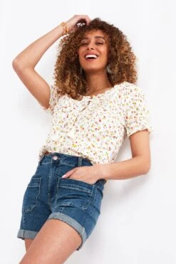 Joe Browns Bedruckte Bluse Mit Lochstickerei