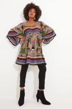 Joe Browns Fließendes Minikleid Mit Boho-Muster -Angebote Stil Welt Store N25327s3