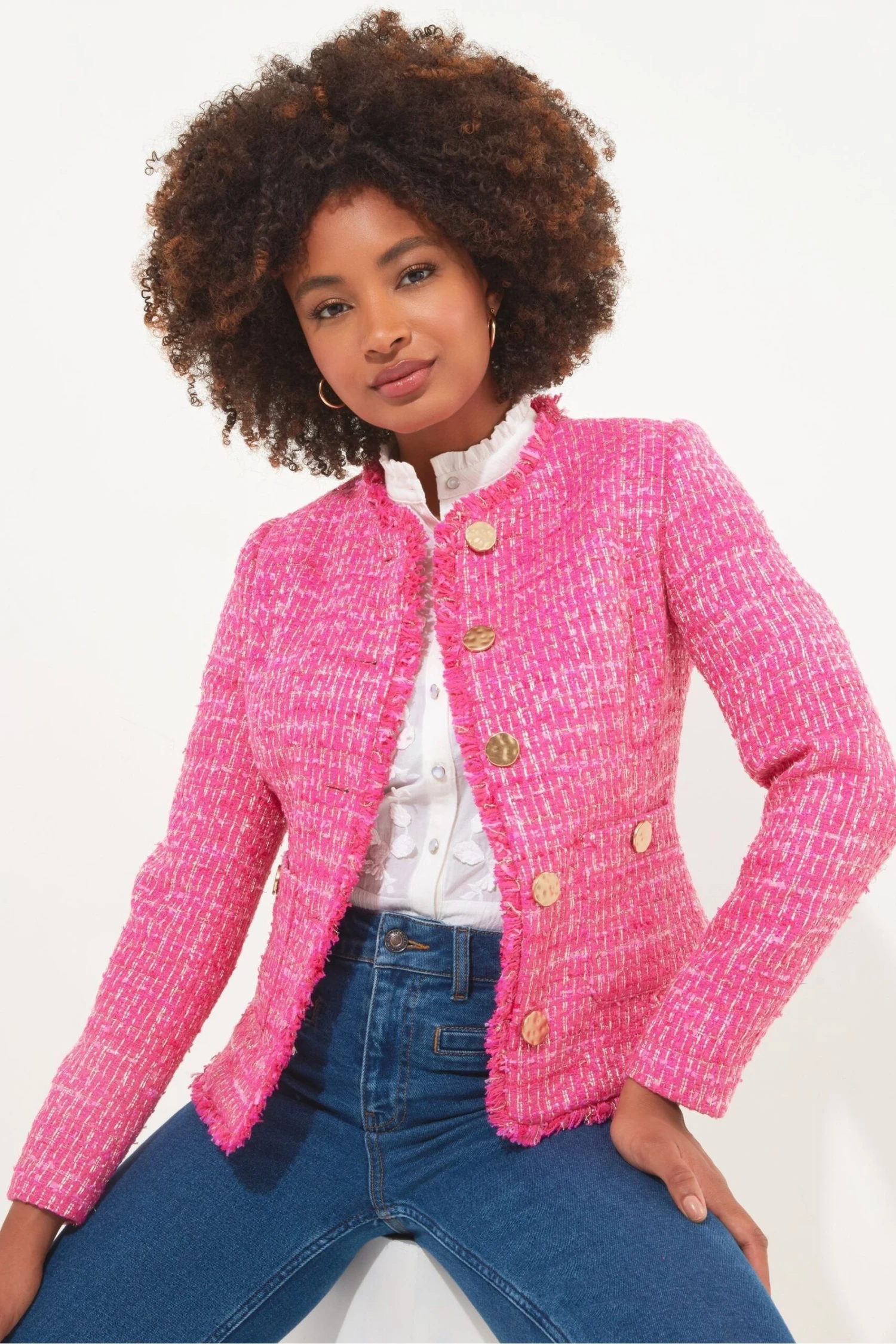 Joe Browns Strukturierte Tweed-Jacke Ohne Kragen 4 Joe Browns Strukturierte Tweed-Jacke Ohne Kragen – Bild 4