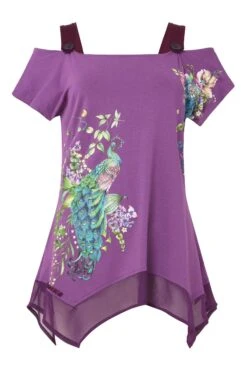 Joe Browns Jersey-Top Mit Pfauengrafik -Angebote Stil Welt Store N25338s5