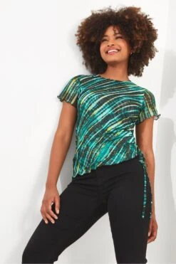 Joe Browns Gestreiftes, Kurzärmeliges Netzstofftop