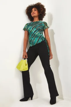 Joe Browns Gestreiftes, Kurzärmeliges Netzstofftop -Angebote Stil Welt Store N76371s3 scaled