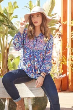 Joe Browns Boutique Geblümtes Oberteil Mit Bindeband