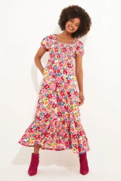 Joe Browns Florales Maxikleid Mit Geraffter Taille