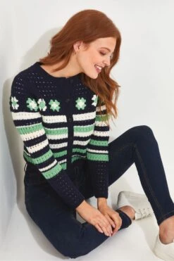 Joe Browns Häkeljacke Mit Streifen