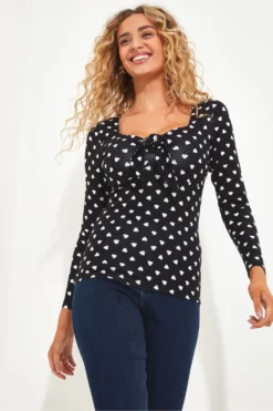 Joe Browns Jersey-Top Mit Bindegürtel Und Punktmuster