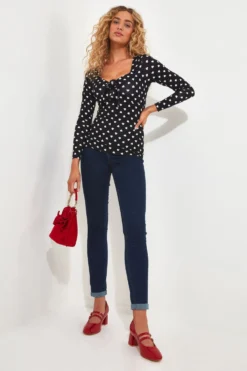 Joe Browns Jersey-Top Mit Bindegürtel Und Punktmuster -Angebote Stil Welt Store N76420s3 scaled