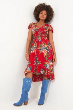 Joe Browns Kleid Mit Volantsaum Und Rosenprint -Angebote Stil Welt Store N76441s3