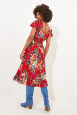 Joe Browns Kleid Mit Volantsaum Und Rosenprint -Angebote Stil Welt Store N76441s4