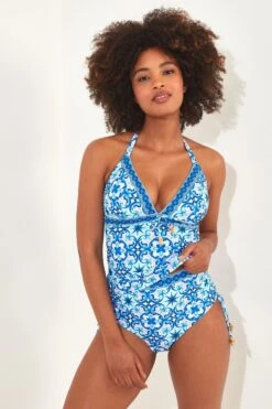 Joe Browns Neckholder-Tankinitop Aus Recyclingmaterial Mit Rautenmuster