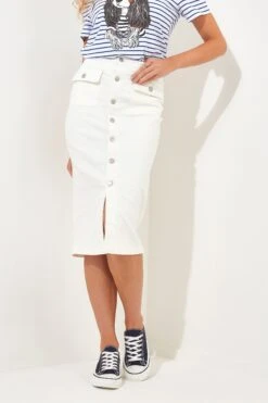 Joe Browns Denim-Midirock, Ecru