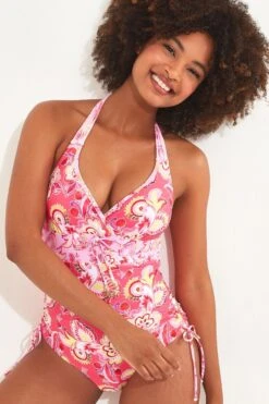 Joe Browns Neckholder-Badeanzug Aus Recycelten Materialien Mit Wickeleffekt Und Paisleymuster