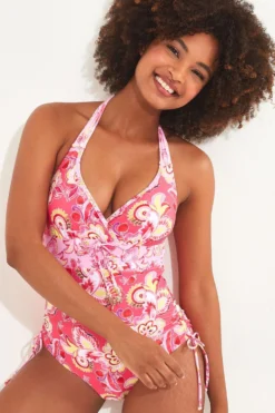 Joe Browns Neckholder-Badeanzug Aus Recycelten Materialien Mit Wickeleffekt Und Paisleymuster