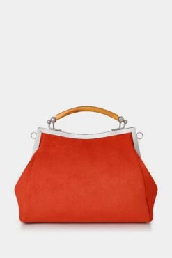 Joe Browns Handtasche Aus Mikro-Veloursleder Mit Griff Und Metallrahmen