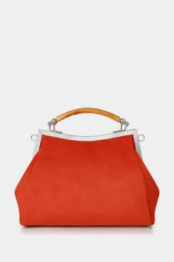 Joe Browns Handtasche Aus Mikro-Veloursleder Mit Griff Und Metallrahmen